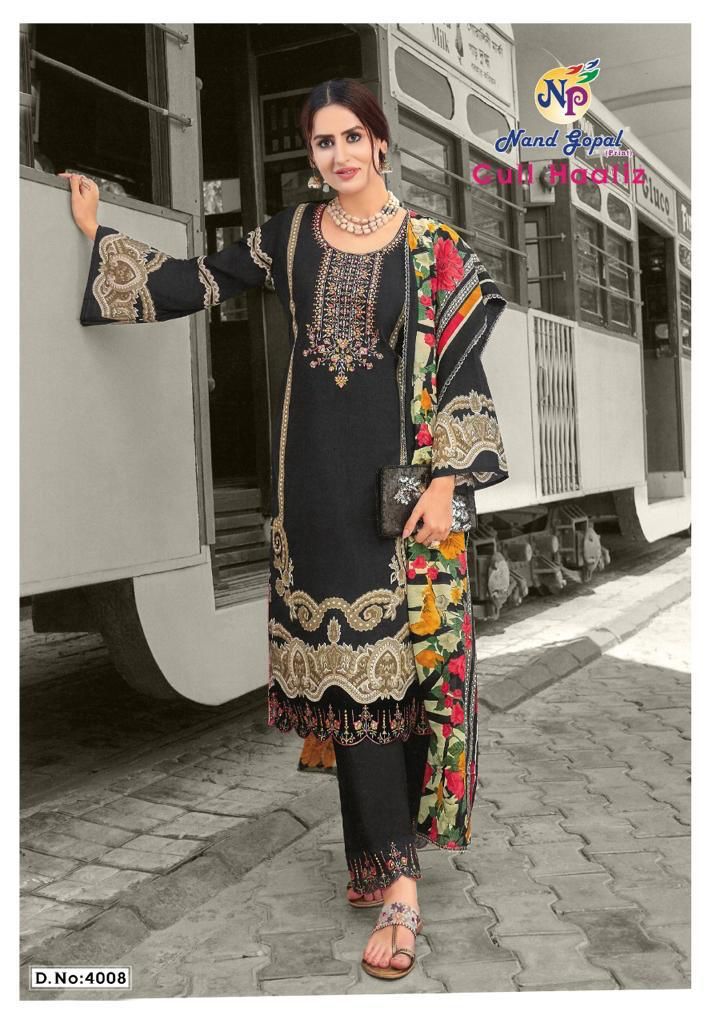 Nandgopal Gull Haafiz Vol 4 Pure Cotton With Heavy Beautiful Printed Work Stylish Designer Salwar Kameez