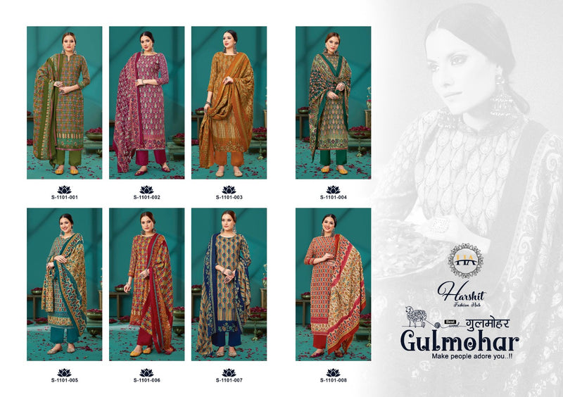 Hasrshit Gulmohar Pashmina With Fancy Embroidery Work Stylish Designer Festive Wear Salwar Suit