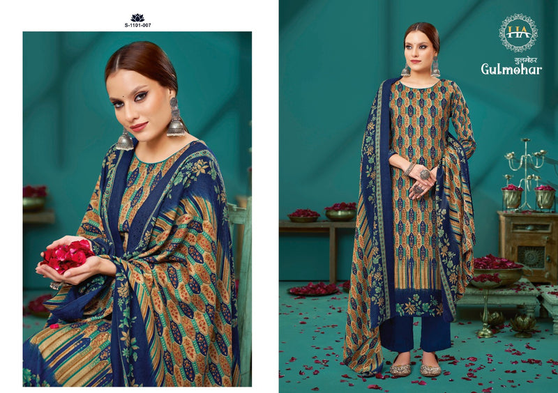 Hasrshit Gulmohar Pashmina With Fancy Embroidery Work Stylish Designer Festive Wear Salwar Suit