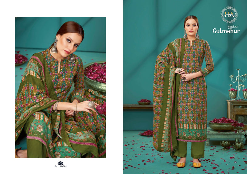 Hasrshit Gulmohar Pashmina With Fancy Embroidery Work Stylish Designer Festive Wear Salwar Suit