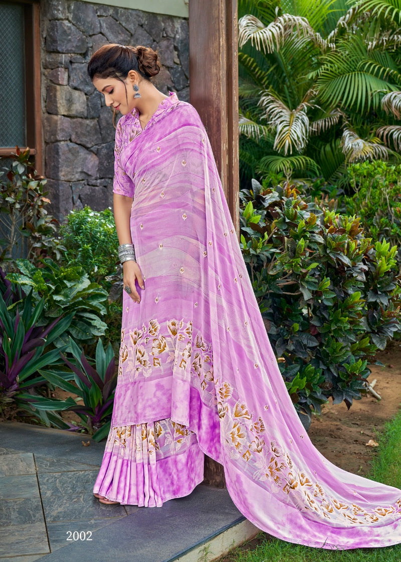 Kashvi Creation Gulnaaz Georgette With Foil Prints Beautiful Party Wear Sarees