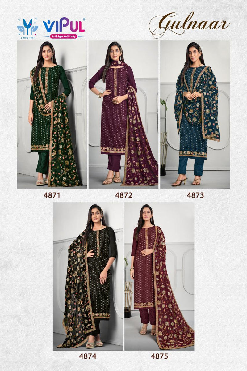Vipul Gulnaar Chinon Embroidered Designer Party Wear Salwar Suits