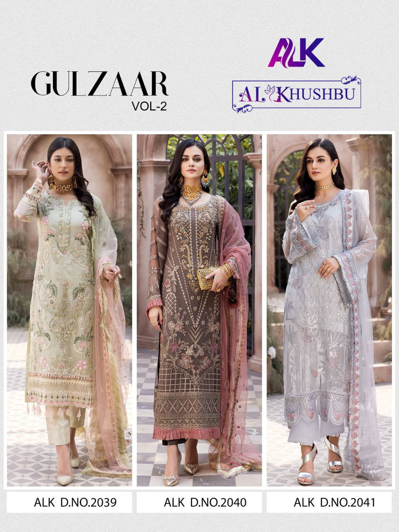 Al Khushbu Gulzaar Vol 2 Georgette Embroidered Pakistani Style Wedding Wear Salwar Suits