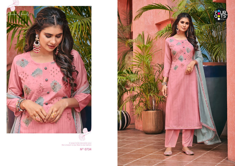 Four Dots Gungun Muslin Fancy Stylish Digital Printed Party Wear Salwar Suits