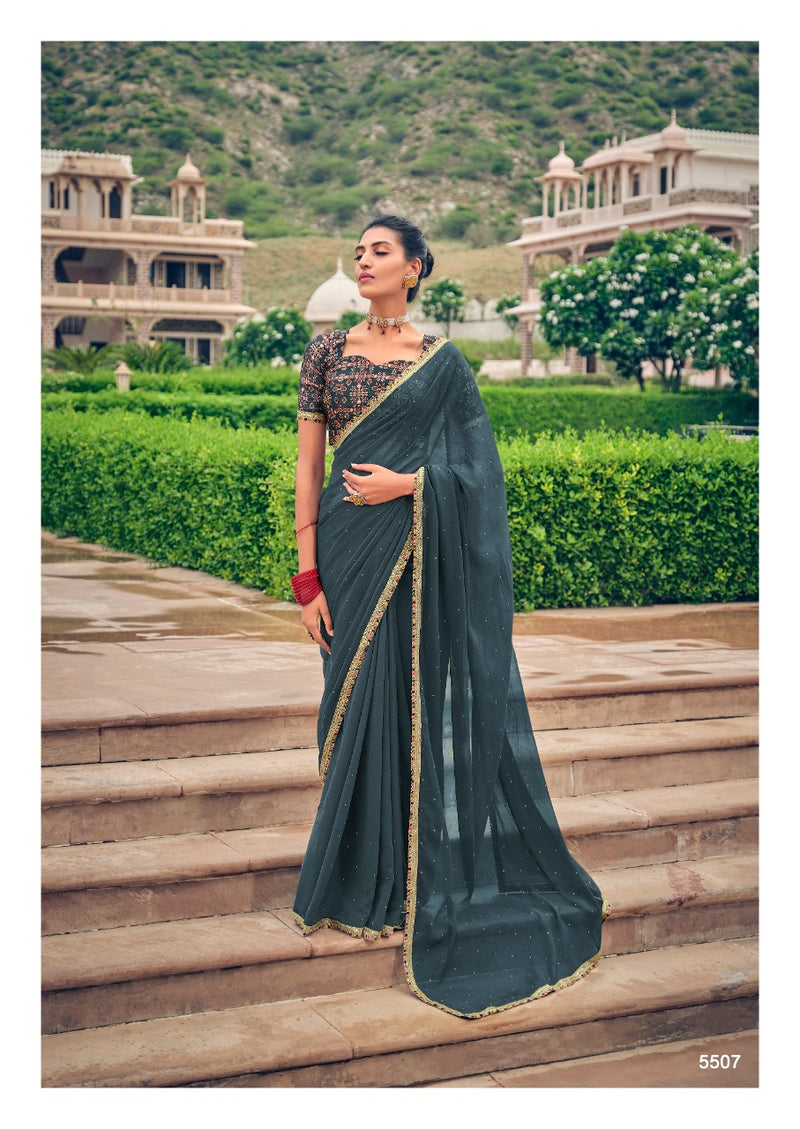 Kashvi Creation Gunjan Fancy Chiffon Party Wear Sarees