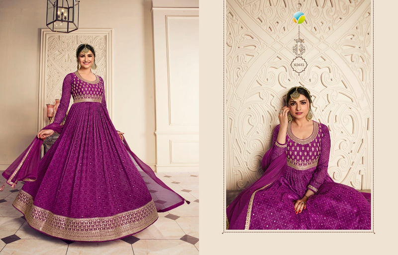 Vinay Fashion Kaseesh Gunjita Chiffon With Beautiful Work Stylish Designer Party Wear Fancy Long Gown