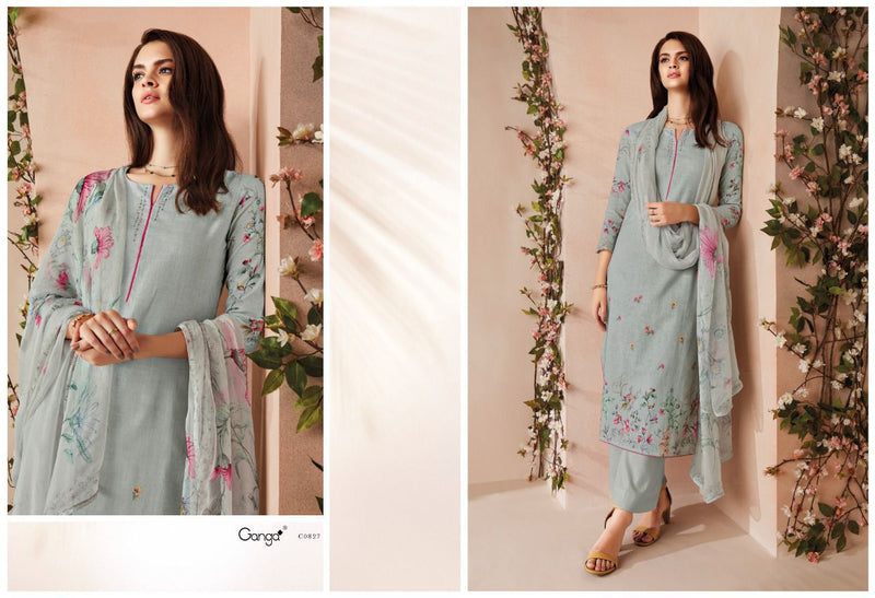 Ganga Suit Odin Pure Woolen Pashmina Printed Embroidery Work Salwar Kameez