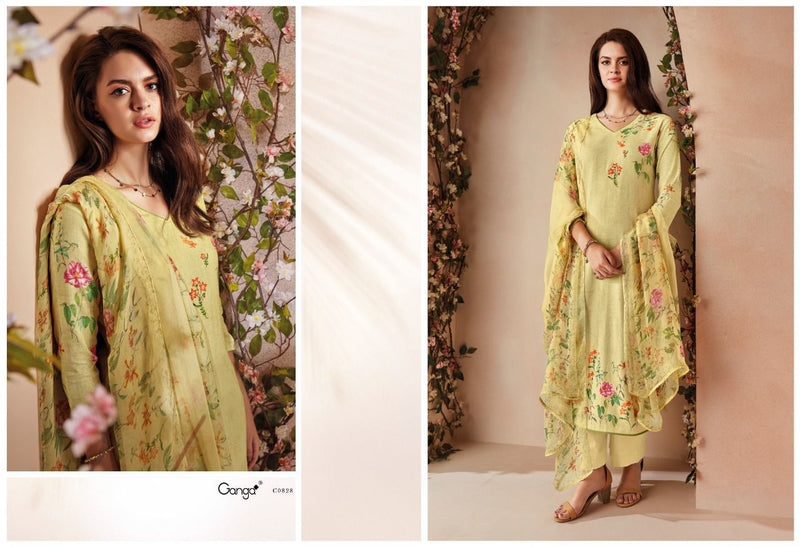 Ganga Suit Odin Pure Woolen Pashmina Printed Embroidery Work Salwar Kameez