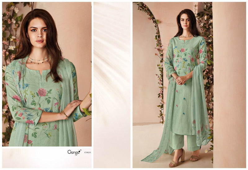 Ganga Suit Odin Pure Woolen Pashmina Printed Embroidery Work Salwar Kameez