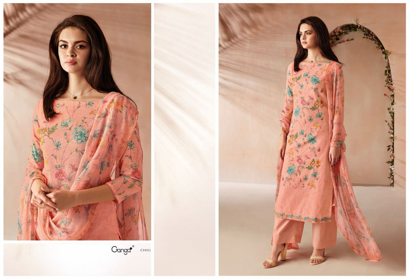 Ganga Suit Odin Pure Woolen Pashmina Printed Embroidery Work Salwar Kameez