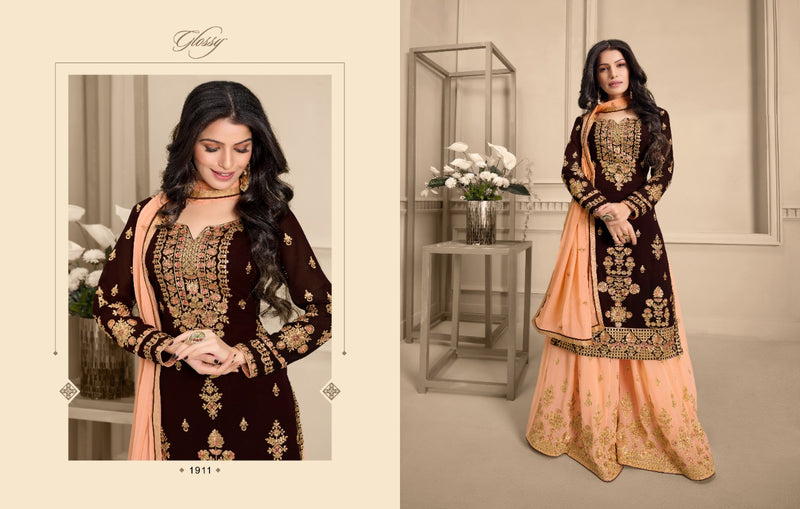 Glossy Ehsaas Georgette Heavy Embroidered Work Partywear Salwar Suit