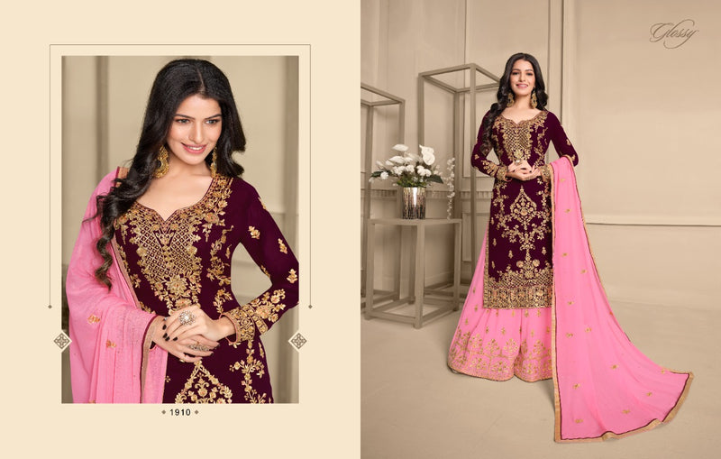 Glossy Ehsaas Georgette Heavy Embroidered Work Partywear Salwar Suit