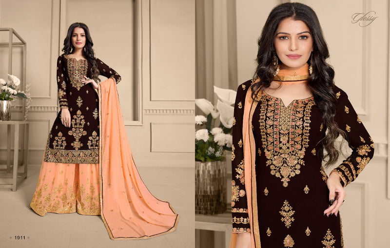 Glossy Ehsaas Georgette Heavy Embroidered Work Partywear Salwar Suit