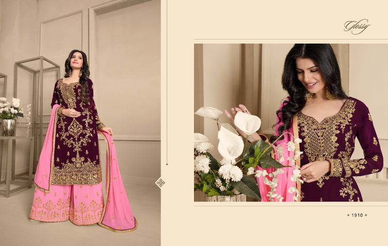 Glossy Ehsaas Georgette Heavy Embroidered Work Partywear Salwar Suit
