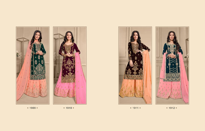 Glossy Ehsaas Georgette Heavy Embroidered Work Partywear Salwar Suit