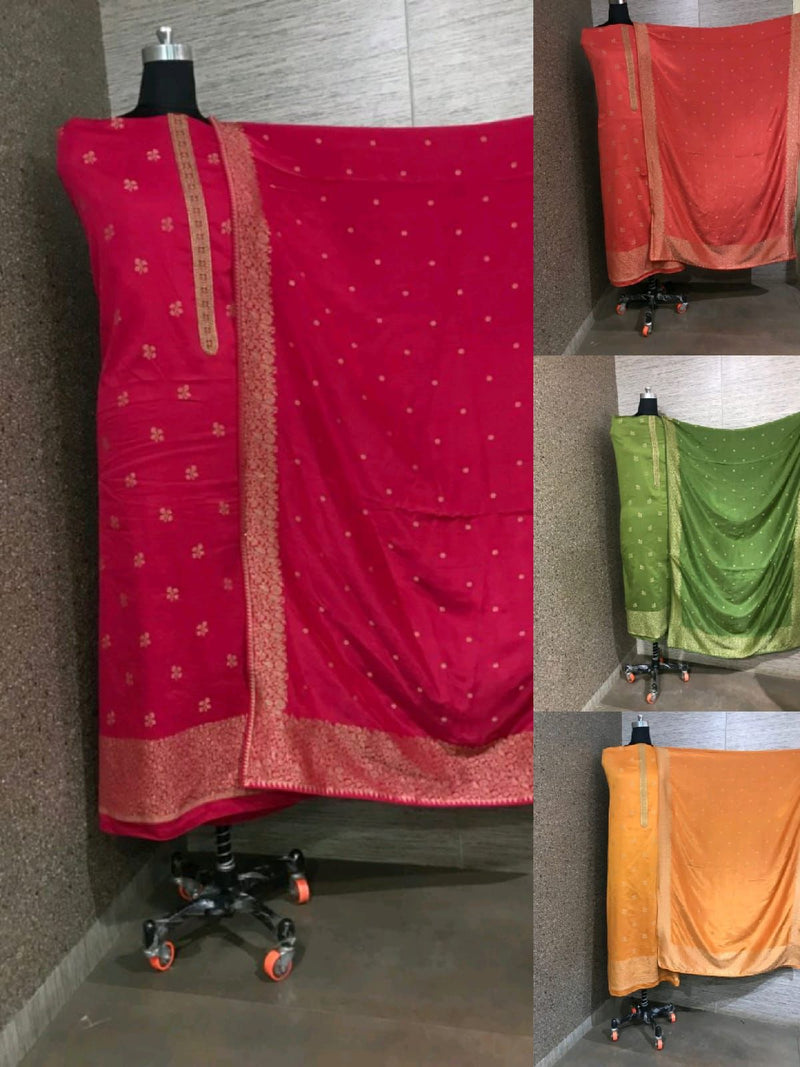 Glossy Etherial Collection Silk Jacquard Partywear Designer Wear Salwar Suit