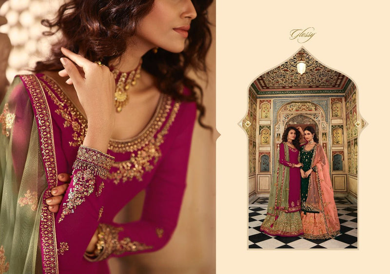 Glossy Rubaab Pure Chinon Fancy Partywear Designer Salwar Kameez