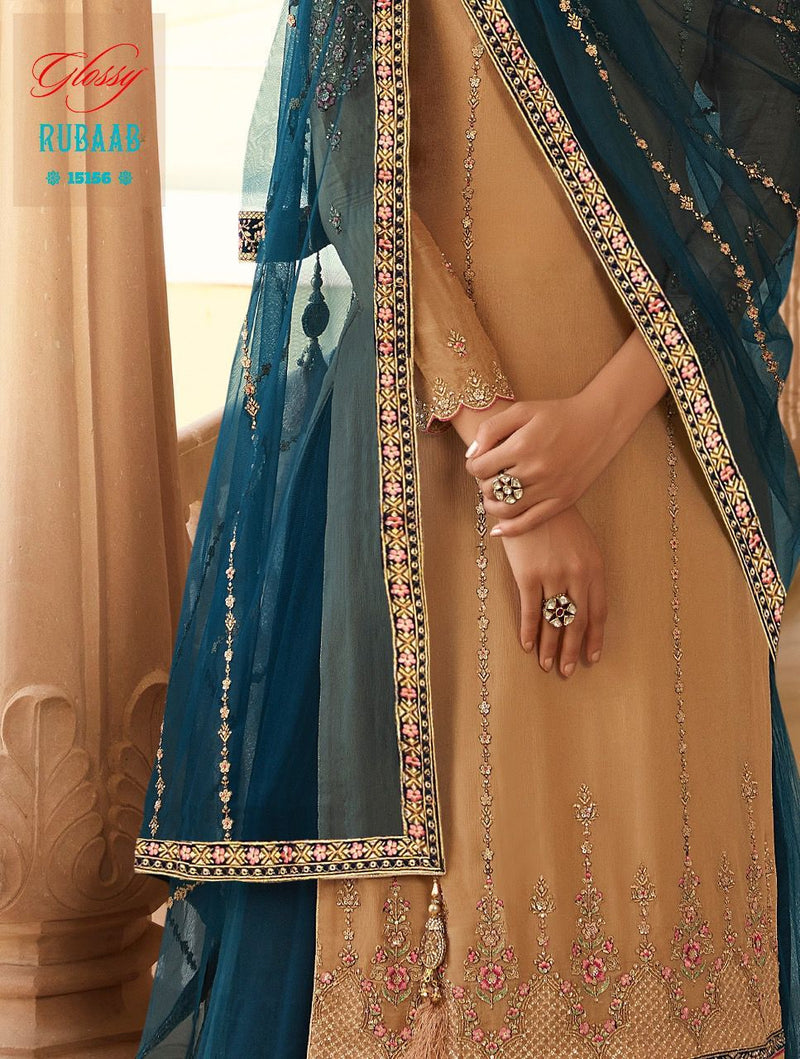 Glossy Rubaab Pure Chinon Fancy Partywear Designer Salwar Kameez