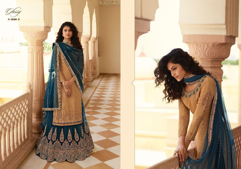 Glossy Rubaab Pure Chinon Fancy Partywear Designer Salwar Kameez