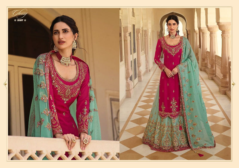 Glossy Rubaab Pure Chinon Fancy Partywear Designer Salwar Kameez