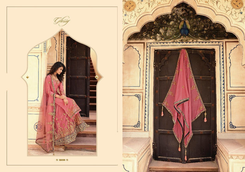 Glossy Rubaab Pure Chinon Fancy Partywear Designer Salwar Kameez