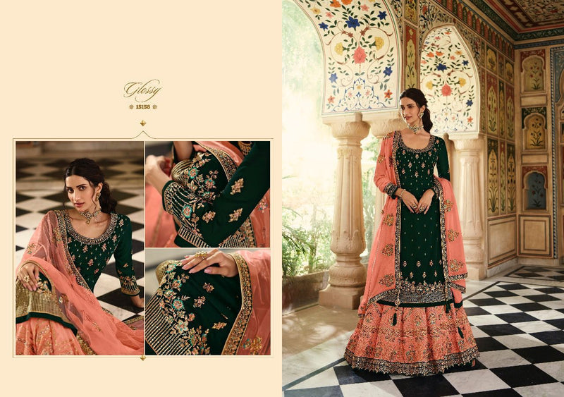 Glossy Rubaab Pure Chinon Fancy Partywear Designer Salwar Kameez