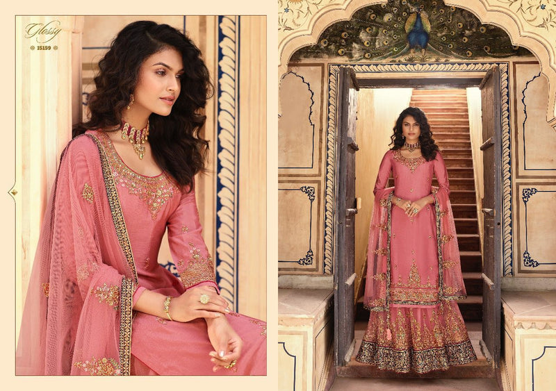 Glossy Rubaab Pure Chinon Fancy Partywear Designer Salwar Kameez