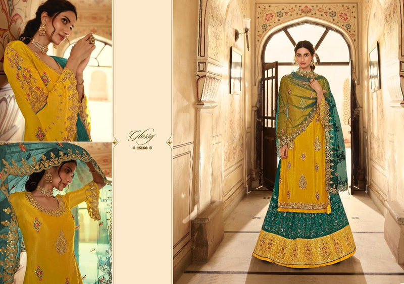 Glossy Rubaab Pure Chinon Fancy Partywear Designer Salwar Kameez