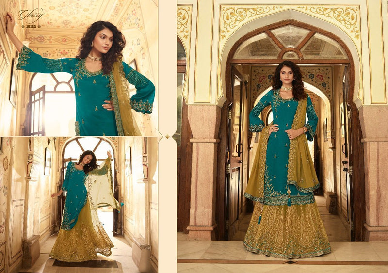 Glossy Rubaab Pure Chinon Fancy Partywear Designer Salwar Kameez