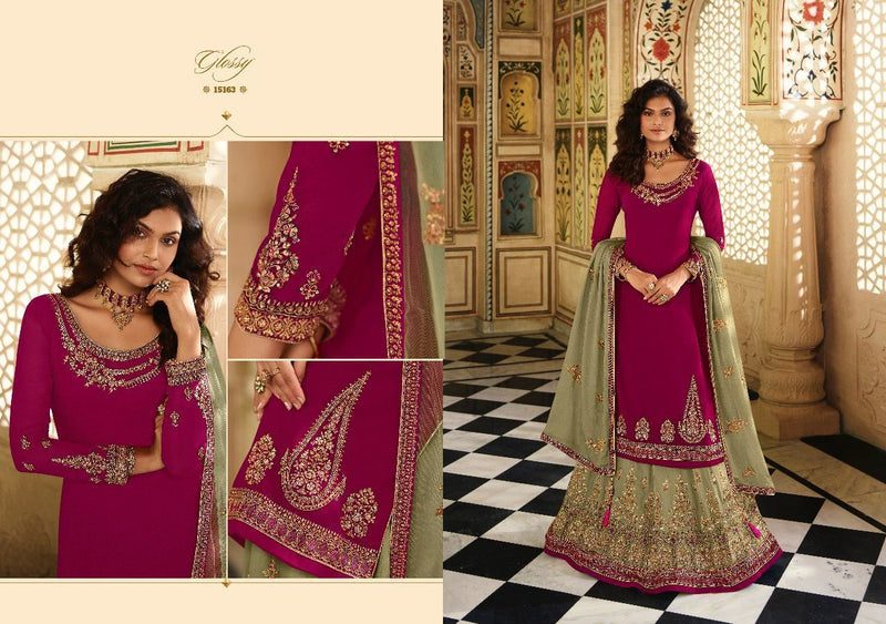 Glossy Rubaab Pure Chinon Fancy Partywear Designer Salwar Kameez