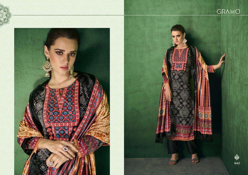 Gramo Bandhej Vol 1 Velvet With Digital Print  Salwar Suit