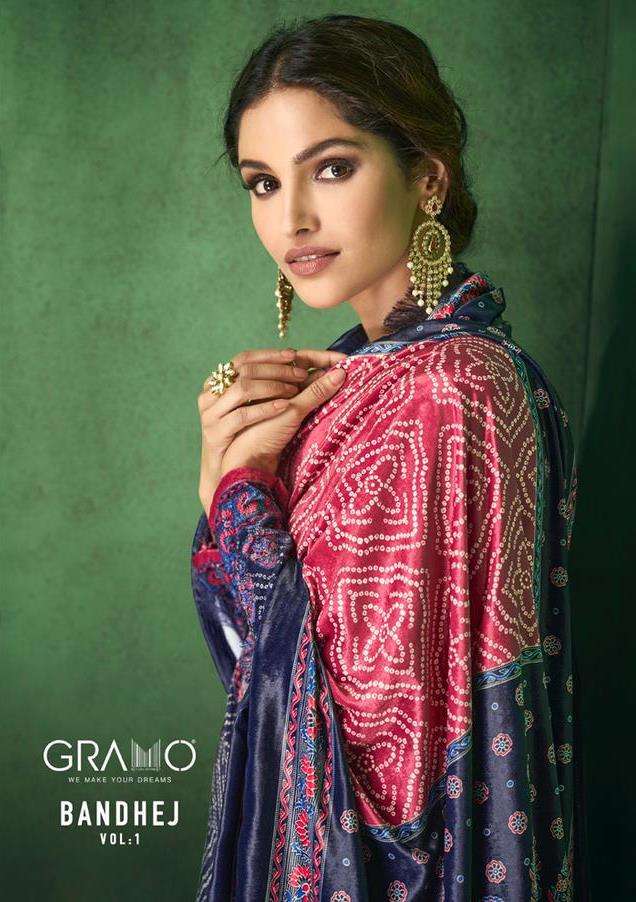 Gramo Bandhej Vol 1 Velvet With Digital Print  Salwar Suit