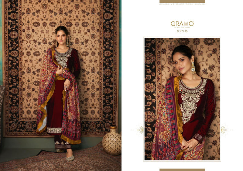 Gramo Velvet Vol 1 Pure Velvet With Inner Stich With Additional Touch Salwar Suit