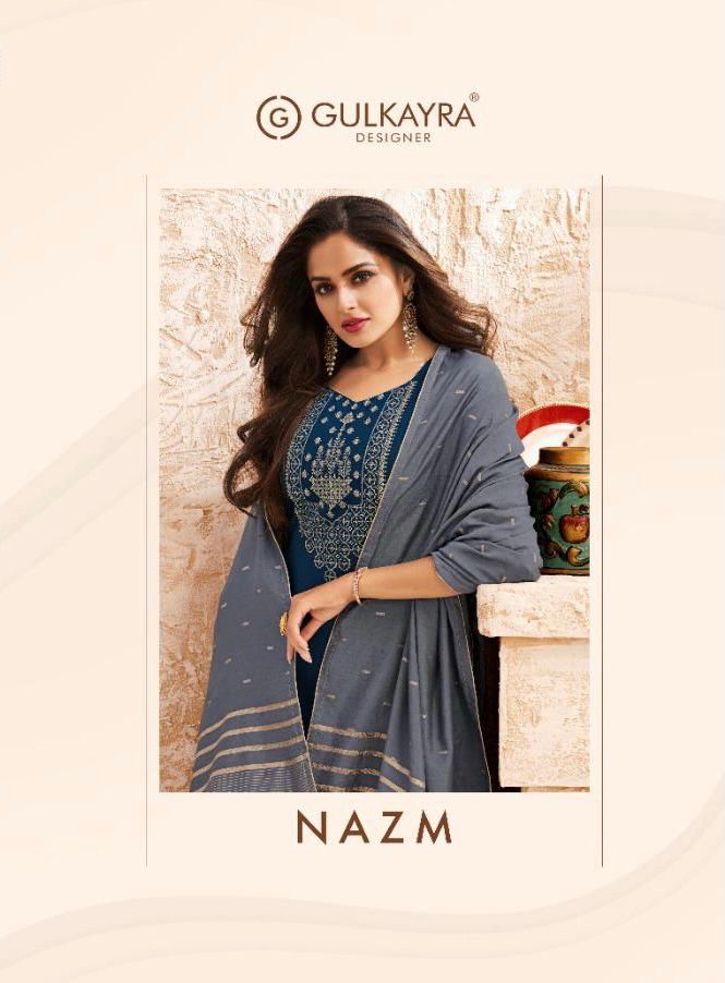 Gulkayra Designer Nazm Jam Silk With Heavy Embroidery Salwar Suit