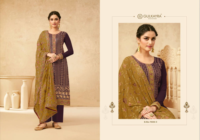 Gulkayra Designer Sonam Gold Pure Georgette Partywear Salwar Suit
