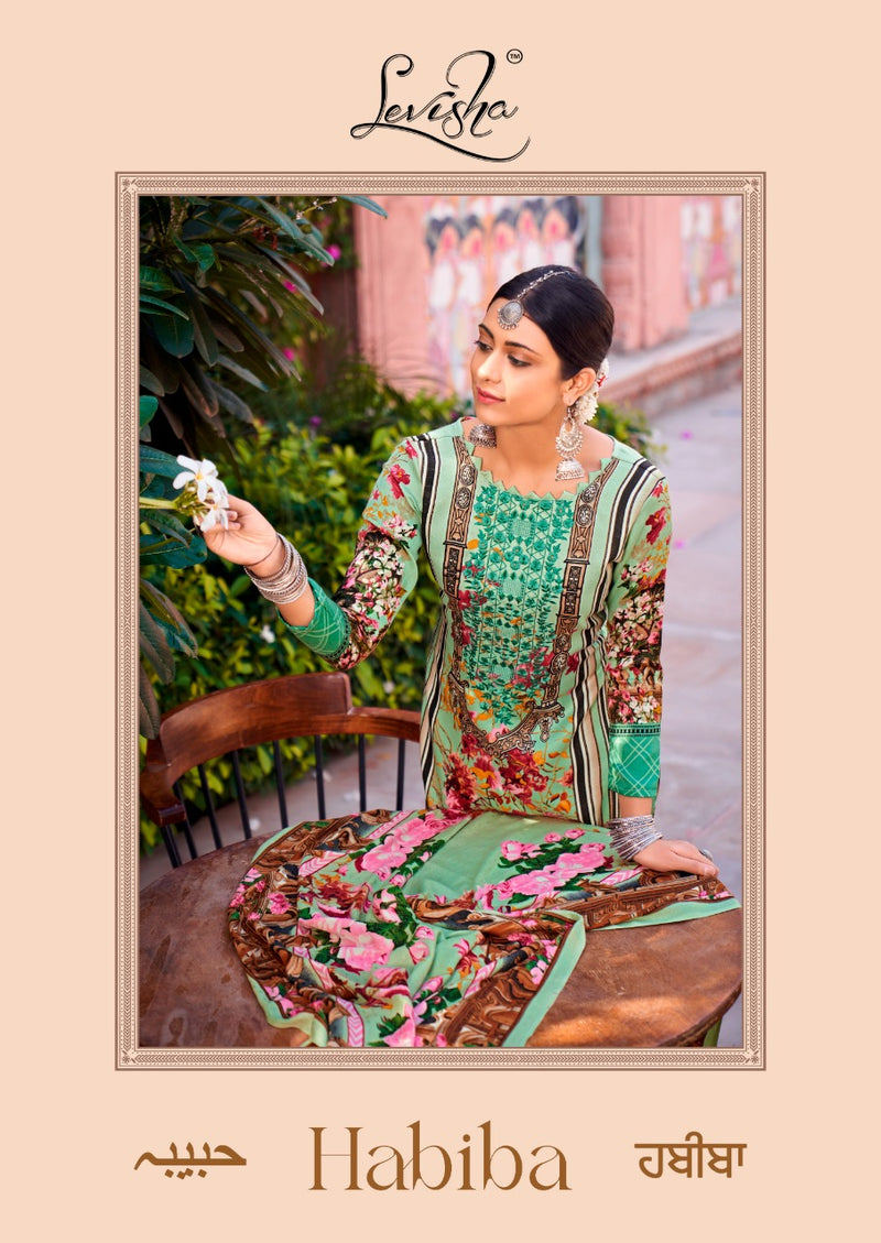 Levisha Habiba Pashmina Printed With Embroidery Work Stylish Designer Pakistani Salwar Kameez