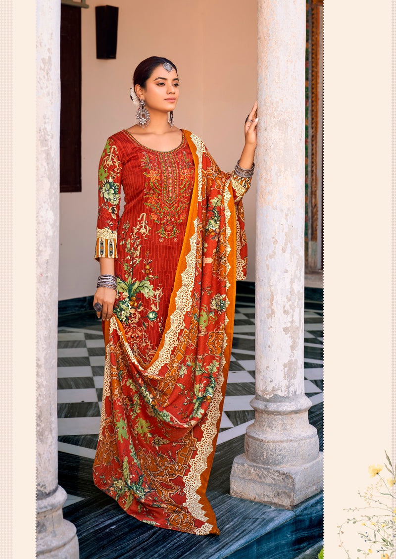 Levisha Habiba Pashmina Printed With Embroidery Work Stylish Designer Pakistani Salwar Kameez