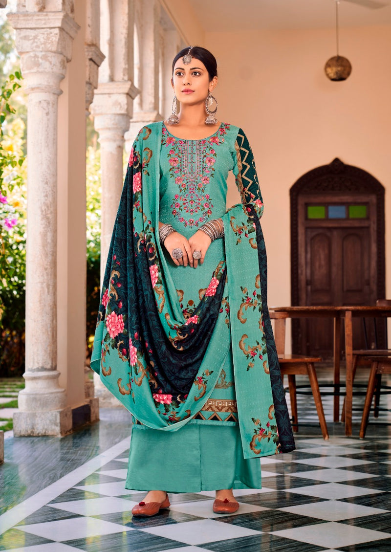 Levisha Habiba Pashmina Printed With Embroidery Work Stylish Designer Pakistani Salwar Kameez