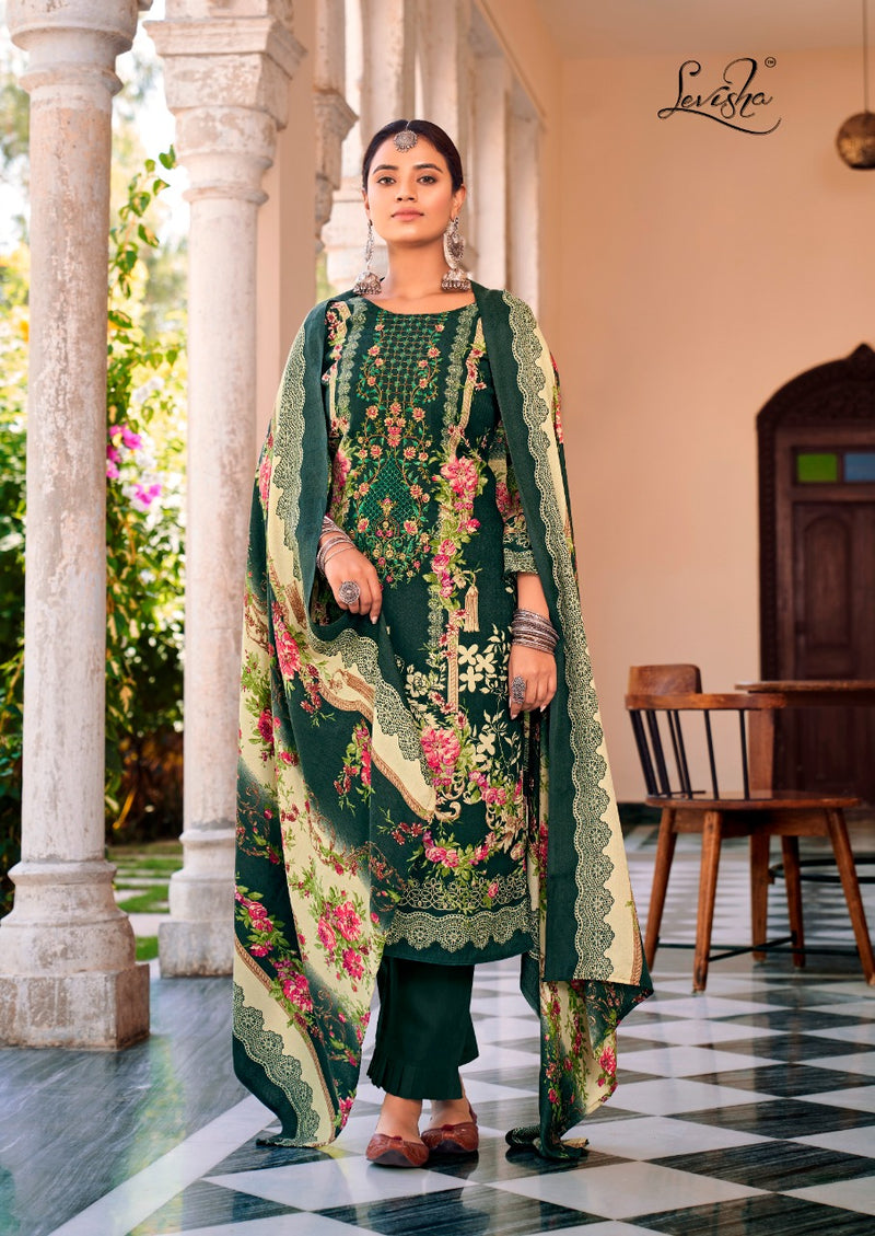 Levisha Habiba Pashmina Printed With Embroidery Work Stylish Designer Pakistani Salwar Kameez