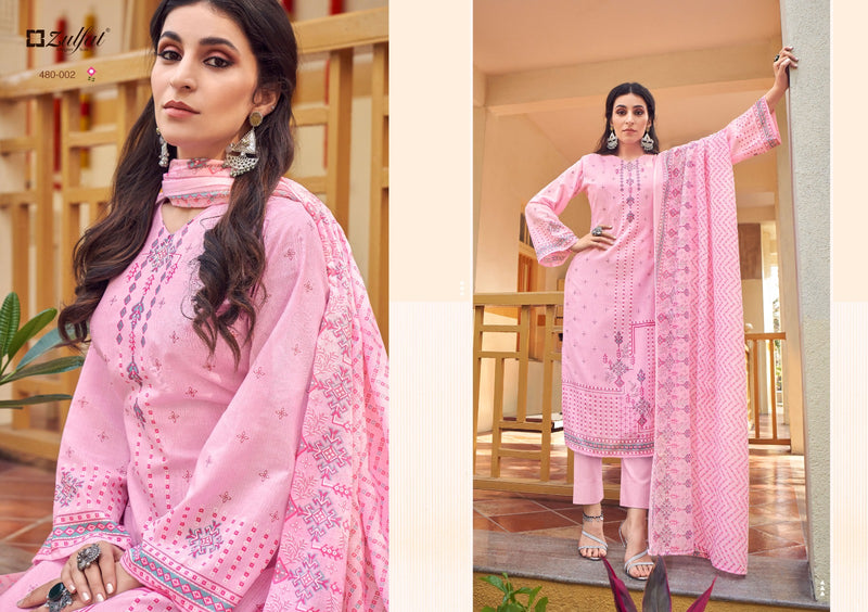 Zulfat Designer Suits Hakoba Pure Cotton Exclusive Designer Printed Casual Wear Salwar Kameez