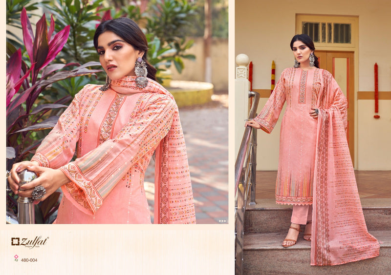 Zulfat Designer Suits Hakoba Pure Cotton Exclusive Designer Printed Casual Wear Salwar Kameez