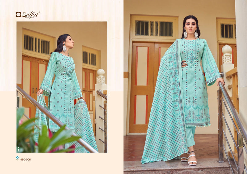 Zulfat Designer Suits Hakoba Pure Cotton Exclusive Designer Printed Casual Wear Salwar Kameez