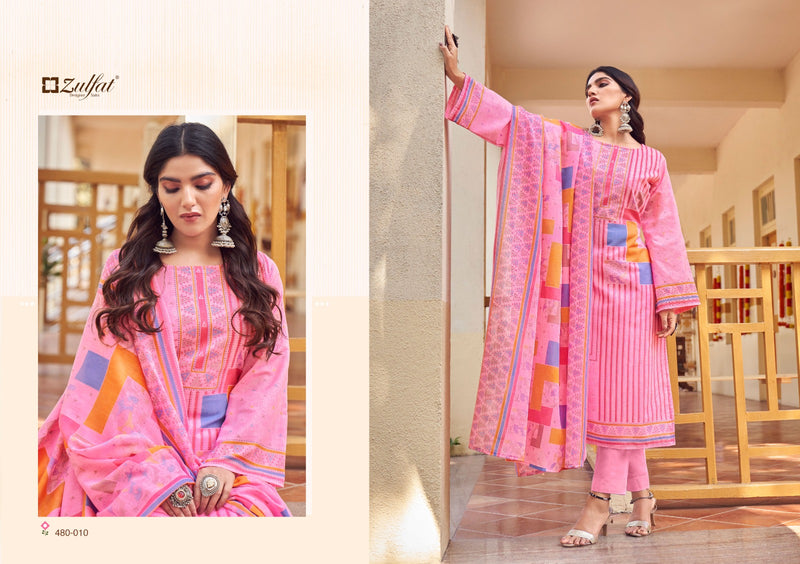 Zulfat Designer Suits Hakoba Pure Cotton Exclusive Designer Printed Casual Wear Salwar Kameez