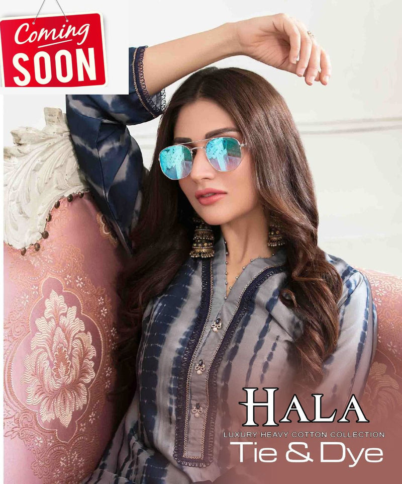 Hala Tie And Dye Pure Cotton With Karachi Printed Work Stylish Designer Pakistani Salwar Kameez