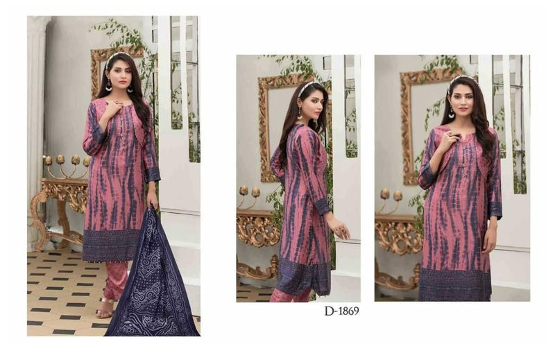 Hala Tie And Dye Pure Cotton With Karachi Printed Work Stylish Designer Pakistani Salwar Kameez