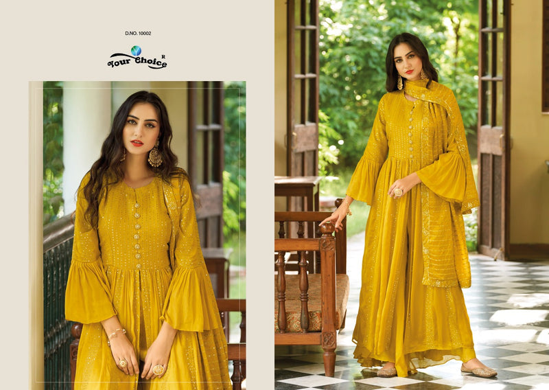 Your Choice Haldi Georgette With Beautiful Work Stylish Designer Festive Wear Long Salwar Kameez