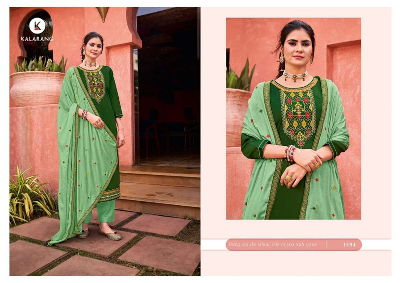 Kalarang Fashion Harika Jam Silk Cotton Designer Party Wear Salwar Kameez