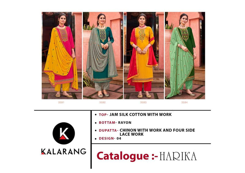Kalarang Fashion Harika Jam Silk Cotton Designer Party Wear Salwar Kameez