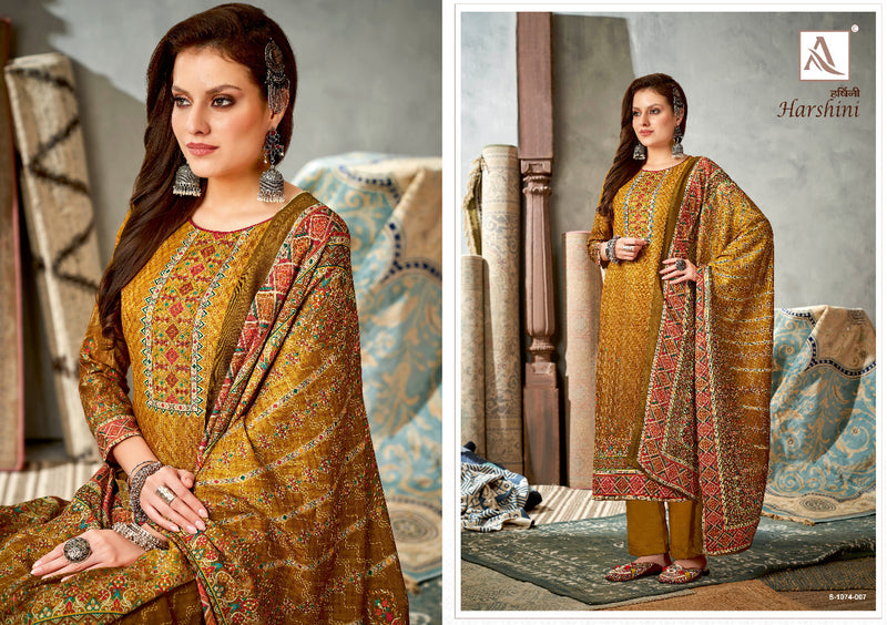 Alok Suit Harshini Pashmina With Fancy Work Stylish Designer Casual Wear Salwar Kameez