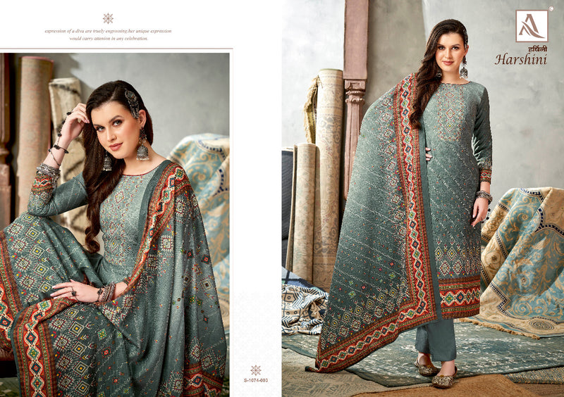 Alok Suit Harshini Pashmina With Fancy Work Stylish Designer Casual Wear Salwar Kameez